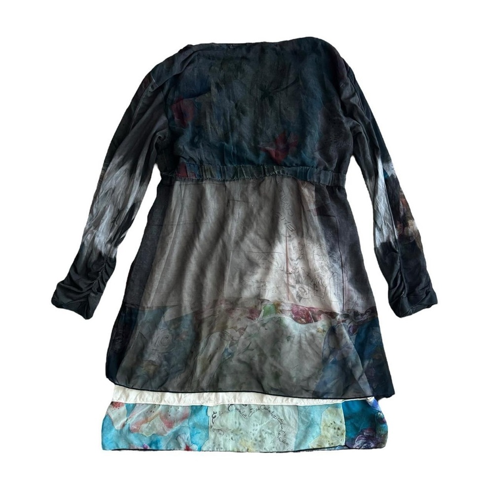 Y2K whimsygoth euro floral tie dye long sleeve baby doll dress Elisa cavaletti - Picture 6 of 8